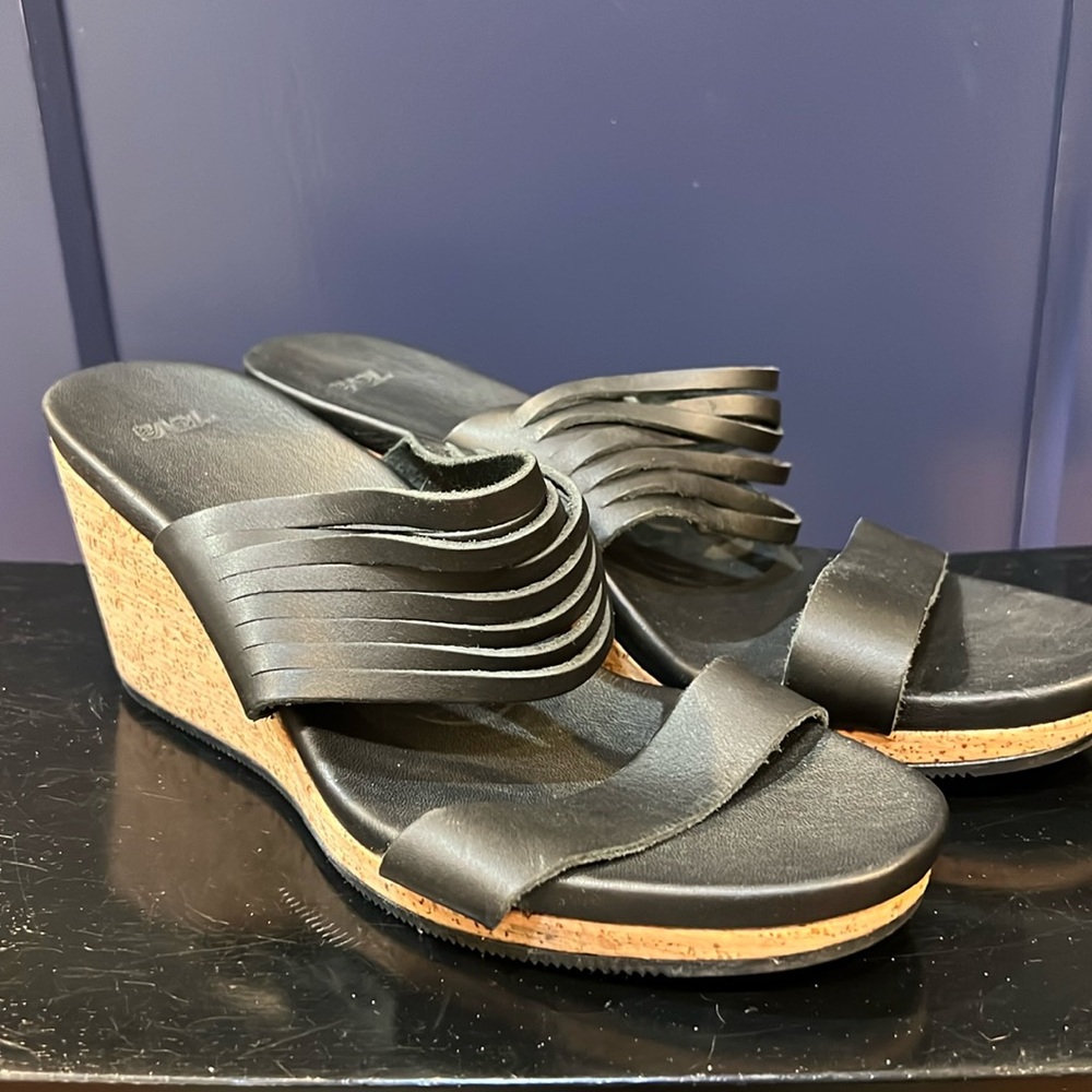 Teva Arrabelle Cork Slide Wedges Sz 9